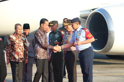 Danlanud RSN Sambut Presiden RI Ir Joko Widodo